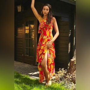 Farm Rio Papayas One-Shoulder Maxi Dress - XS